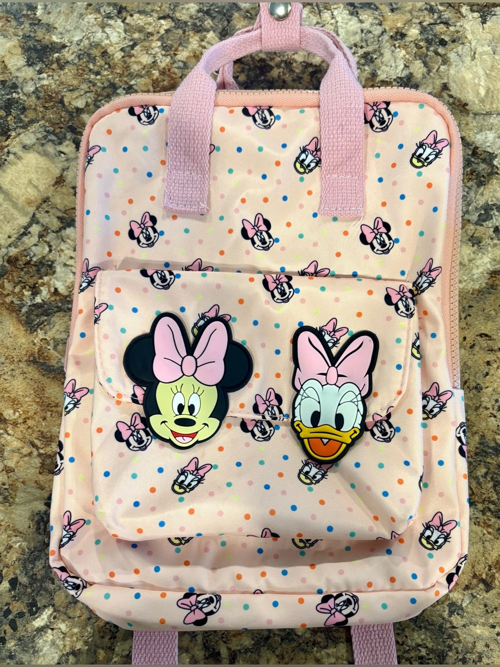 Zara Pink Polka Dot Minnie & Daisy Kids Backpack